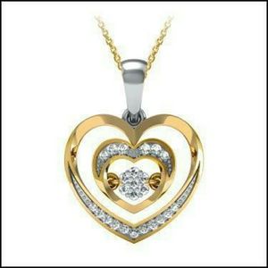 10kt Yellow Gold .15ct  24-Diamond Heart Necklace